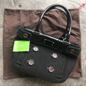 Kate Spade Black Wool Pea Coat Satchel/Purse
